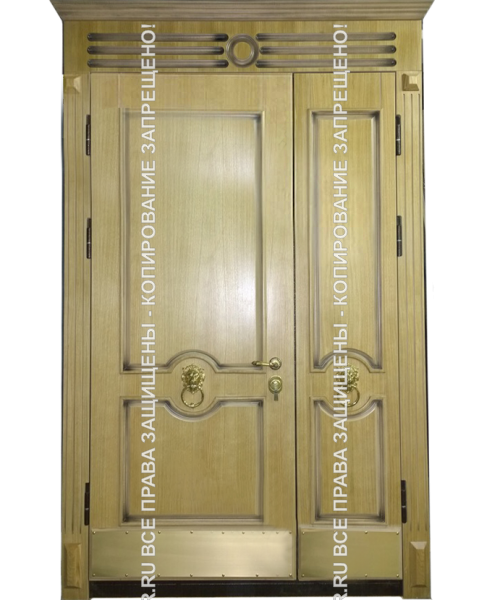 Железная входная двустворчатая дверь МДФ/МДФ 3164 Железная входная двустворчатая дверь МДФ/МДФ 3164