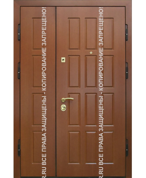 Дверь двустворчатая железная МДФ/МДФ 3167 Дверь двустворчатая железная МДФ/МДФ 3167