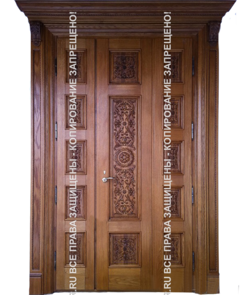 Дверь двустворчатая железная входная МДФ/МДФ 3091 Дверь двустворчатая железная входная МДФ/МДФ 3091